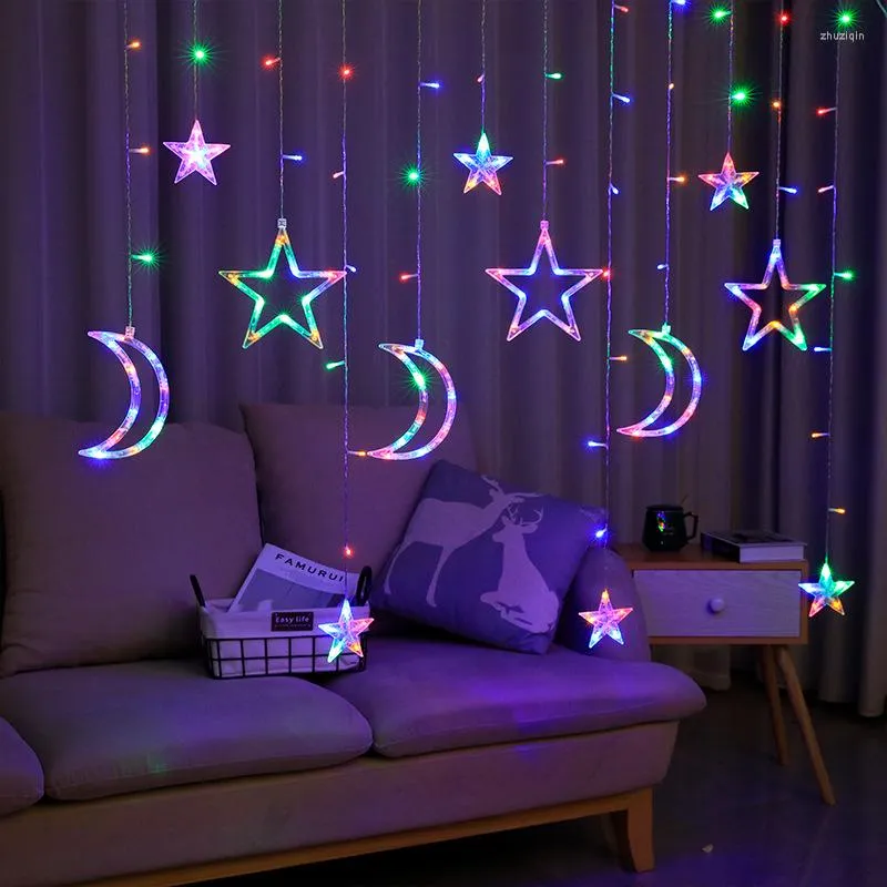 Cordes moonlux 2,5 m de fée étoile lune LED LUMIÈRE CRINDE MUR MUR MUR MUR DÉCORATIVE IMPÉRISE USB BATTERIE USB DÉCOR HOME