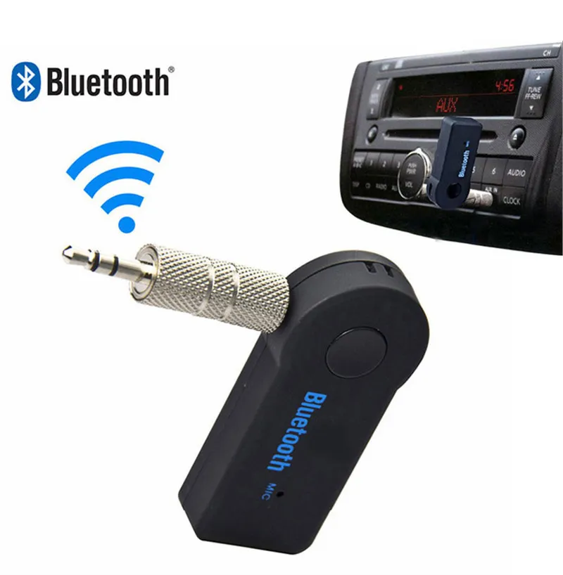 Universal 3.5mm Bluetooth Car Kit A2DP Wireless FM Transmitter Aux Aux Audio Music Receiver Adapter Handsfree مع MIC للهاتف MP3 Box