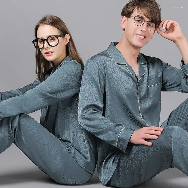 Herren-Nachtwäsche, Herren-Pyjama für Paare, Frühling und Sommer, lockere, coole Pyjama-Sets, luxuriöser Jacquard-Pyjama, weicher, hautfreundlicher Pyjama für Männer