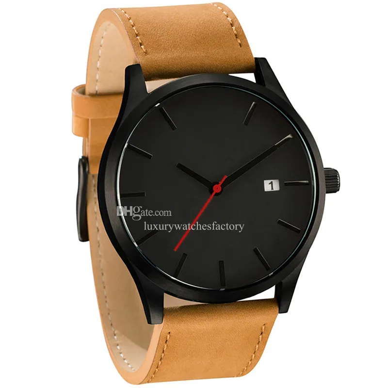 HBP Mens Watches okrągły kwarcowy zegarek skórzane paski sportowe zegary biznesowe dla mężczyzn Montres de Luxe