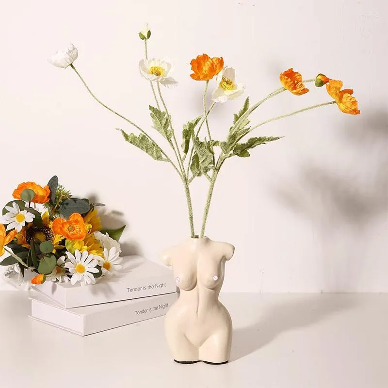 Vaser 2022 Kvinnlig kroppsvas harts heminredning boho badrum blommor skrivbord prydnadsrum dekoration hantverk modell