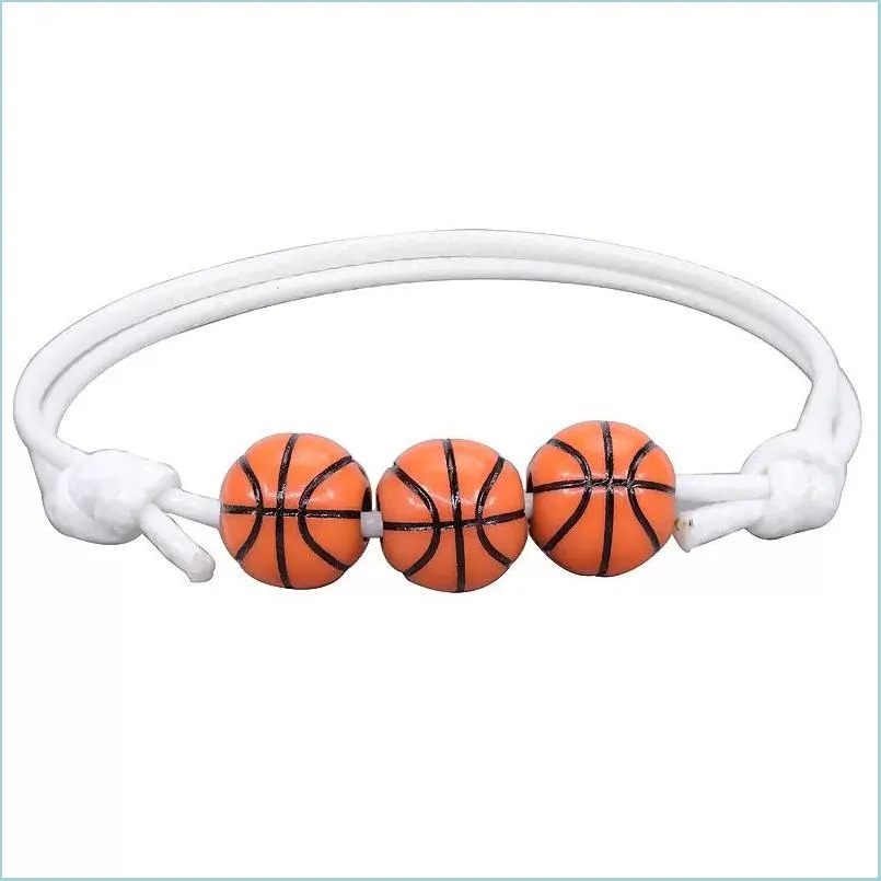 Charm armband handgjorda tennisboll vax armband sommar strand smycken par present basket baseball sport charm armband för mig dhxuh