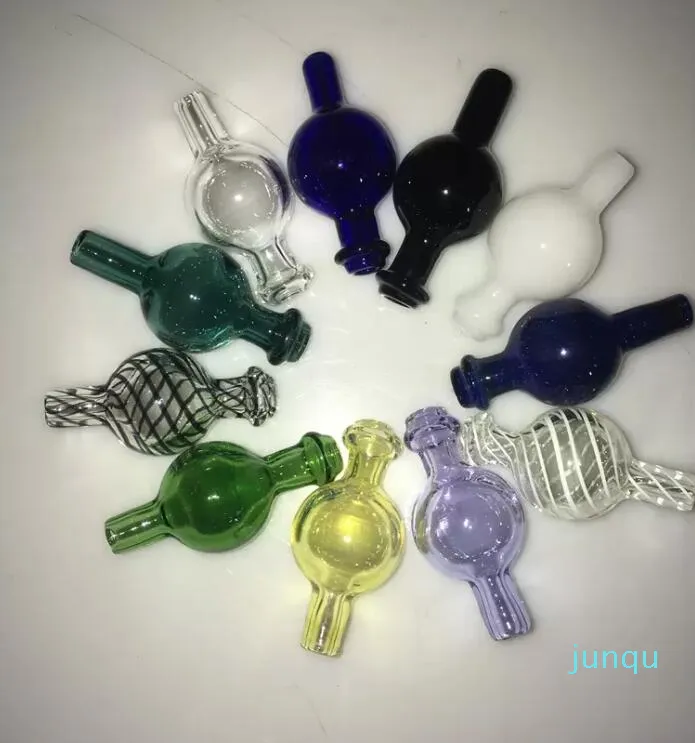 Autres accessoires pour fumeurs qweCapuchon à bulles en verre coloré avec trou sur le dessus Clous thermiques à quartz givré Joint poli E-nail Retail 032