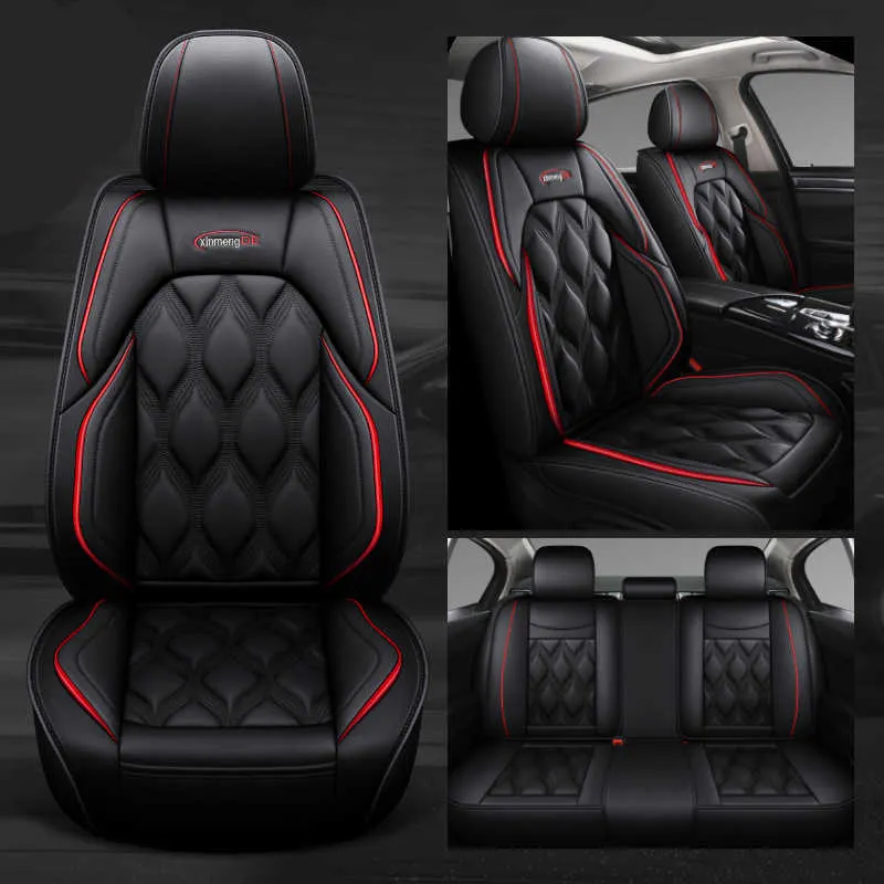 Capas de assento de carro de 21 anos, conjunto completo para sedan SUV SUV de couro durável Universal Five Seats Conjunto de tapetes de almofada para 5 assentos Moda de carro de carro