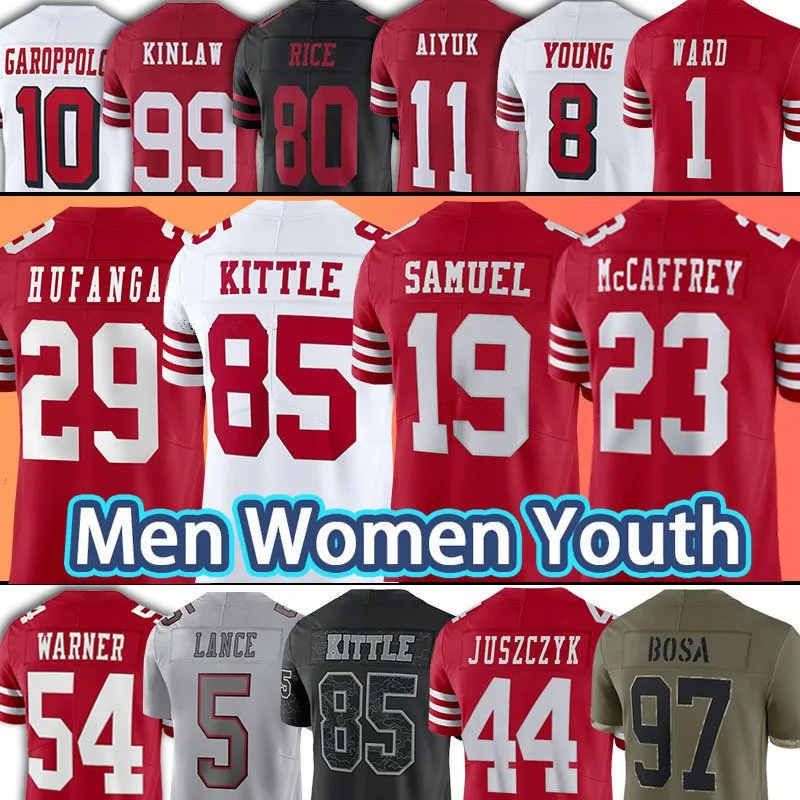 Save Big on Bulk George Kittle 49ers Jersey San Francisc George Kittle  Football Jerseys Christian McCaffrey Talanoa Hufanga Nick Bosa Deebo Samuel 