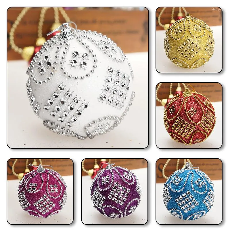Julekorationer 1 st Rhinestone Glitter Balls Tree Ornaments Foam Xmas Pendants Year Gift Home Decor Supplies