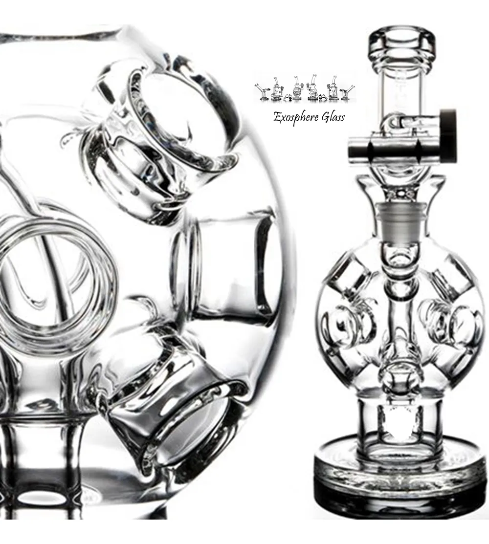 USA 9 pouces "Exosphere" Mini Fab Egg narguilés Dab Rig Matrix Perc bong en verre élégant Fabergé oeufs Concentré de verre scientifique fumer pipe à eau joint de 14mm