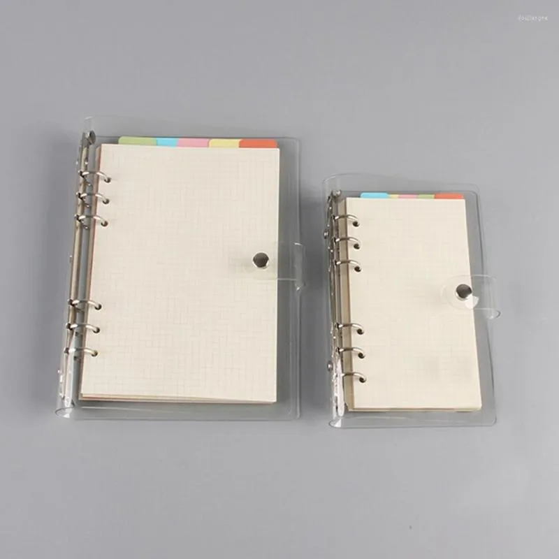 Feuille d'accessoires pour carnet de notes en PVC A5/A6/A7, coque transparente pour bureau et école, classeur concis à 6 trous, couverture de planificateur