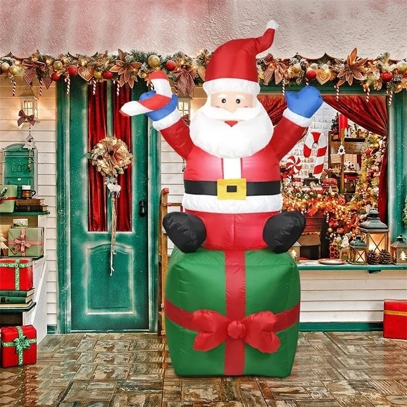 Christmas Decorations 1.8M Inflatable Santa Claus Doll Night Light Merry Outdoor Year Decoration Xmas Navidad Kids Gifts Toy 221109