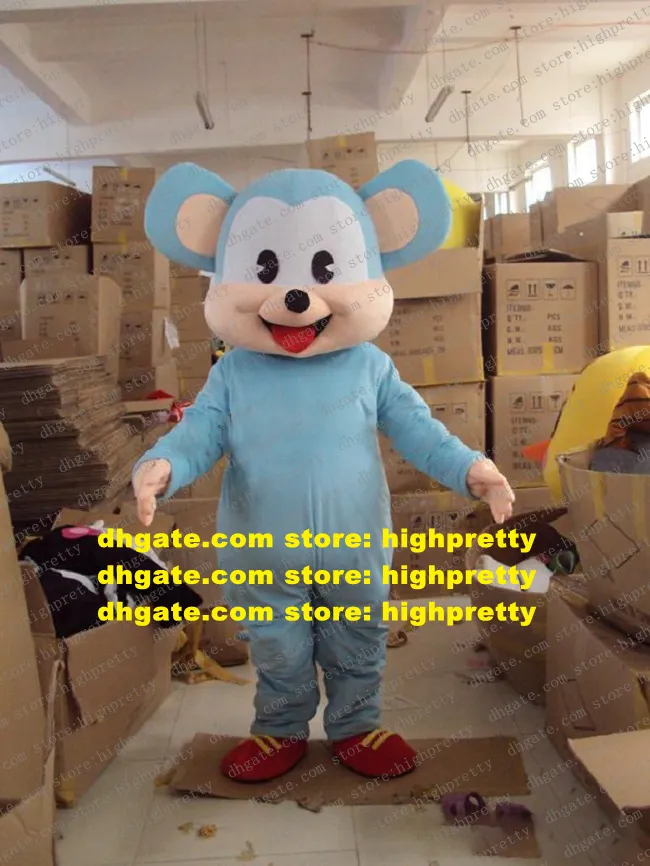 Blue Monkey Mascot Costume Adult Cartoon Postacie strój SZUPK SZYBowy ambasador Upacara Penutupan ZZ7843