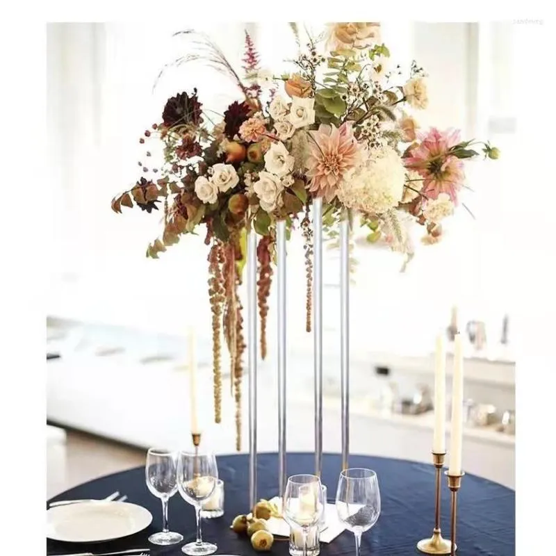 Décoration de fête Grand Bouquet de fleurs Pièce maîtresse Vase Titulaire Acrylique Plinth Table Gâteau Dessert Fruit Bougie Stand Chandelier Rack Pour