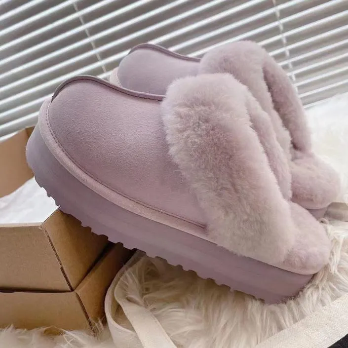 Australia Nowe wzór Grube Kapcie Australijskie klasyczne ciepłe buty Women Mini pół śnieżny bagażnik Zima Pełna futro Furry Furry Satynowe kostki Botki Botki Botki