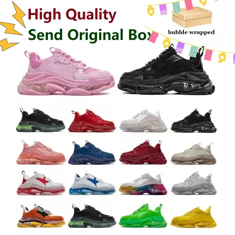 2022 Designer Casual Shoes Direct Triple-S Dad skor oversized herr dam Track Triple s Svart Vit Gym Röd Grå Platform Lovers 17FW sneakers