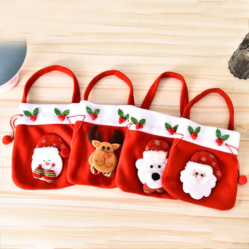 NOVAS BACAS DE Papai Noel de Natal para Crianças Presentes de Natal Cartoon Mini Bolsas de bolsa de moedas