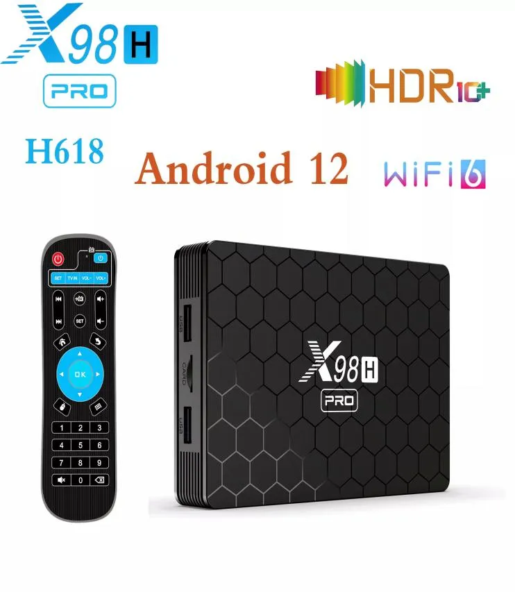 Android 12 X98H Pro TV Box 24G 5G WIFI6 4GB 64B 32GB 2GB16GB BT50メディアプレーヤーレシーバーHD入力セットトップボックス4779781