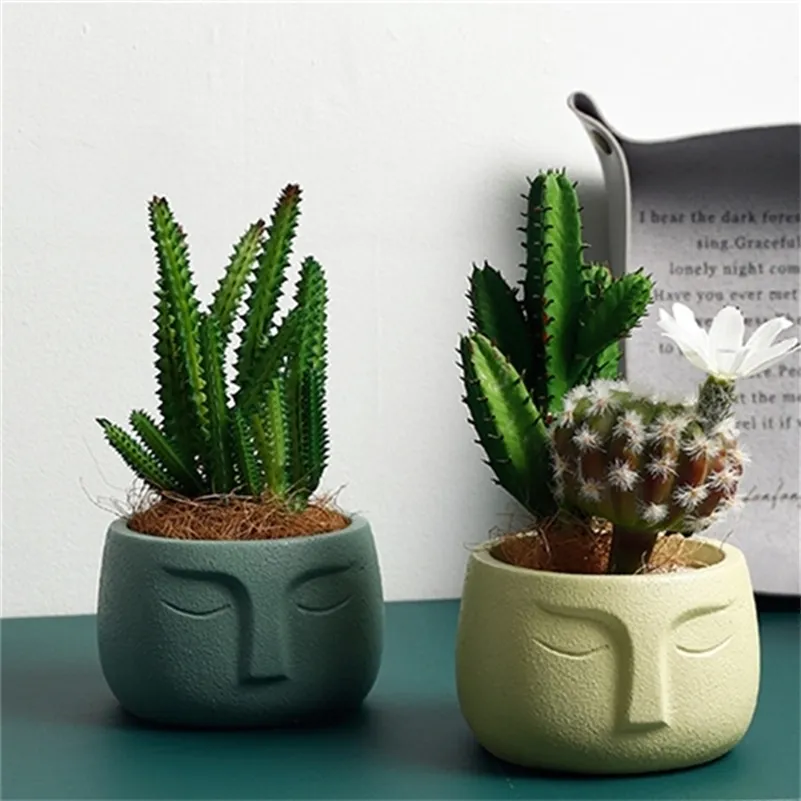 Candles 3D Face Cement Ashtray Mould DIY Concrete Planter Making Tools Silicone Flower Pot Mold Resin Craft Candle Holder Maker 221108