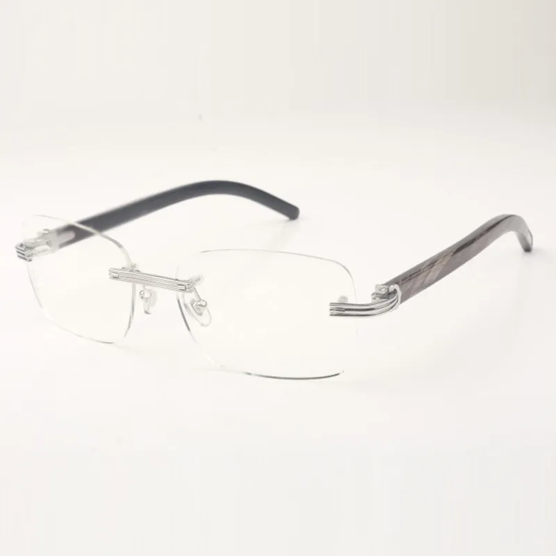 Montures de lunettes Buffs 0286 avec bâtons de cornes de buffle texturées noires naturelles et verres transparents de 56 mm 0286O