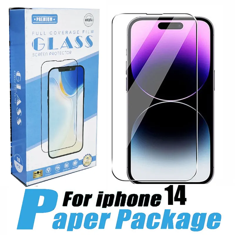 Wholesale 2.5D Screen Protector For iPhone 14 Plus 13 12 pro max 6.7 mini 5.4 Film Galaxy A73 A53 A72 A52 A71 A51 5G A02S Metro Tempered Glass with 10 in 1 Paper package