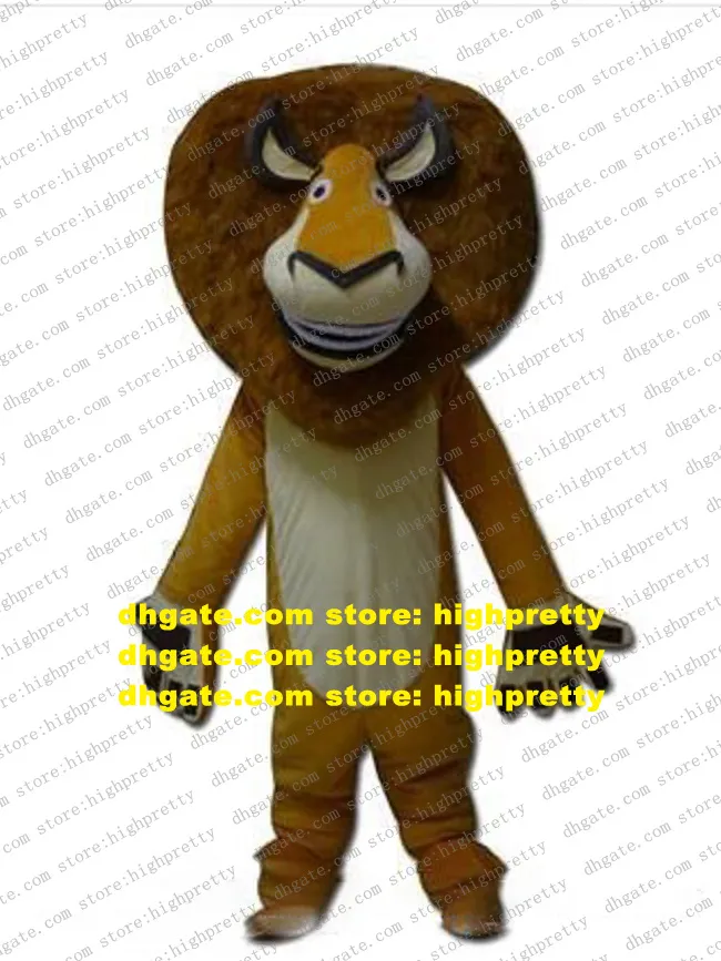 Madagascar Lion Alex Mascot Costume Vuxen Tecknad karaktärutrustning Markera tillfället Anime Costumes ZZ7970