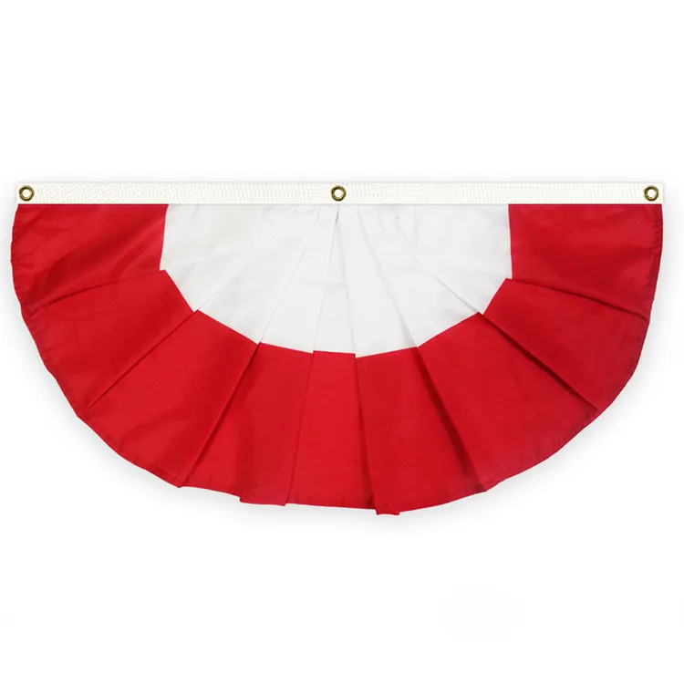 Banderoles de drapeau en forme de ventilateur de pologne, demi-bannière en Polyester de qualité supérieure avec œillets en laiton, pour décoration intérieure et extérieure, fourniture d'usine