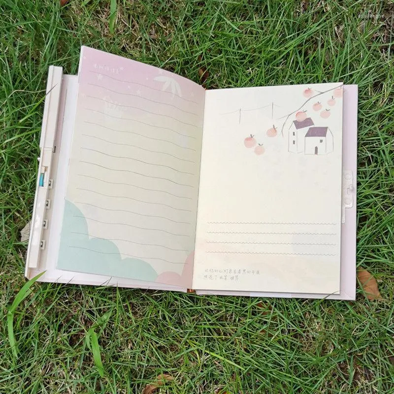 Creative Clear Sky Dream Cute Cartoon Student Notebook Thicken Lock Code Book A5 Children's Diary