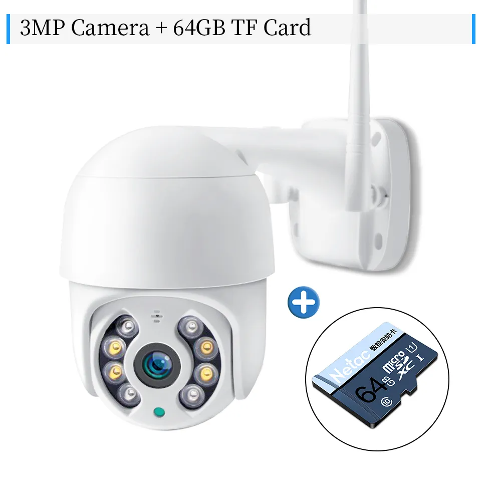 Cámara IP WiFi de seguimiento automático, cámara de seguridad Pan Tilt,  cámara de vigilancia de cúpula de 3MP 2K, detección de movimiento de audio