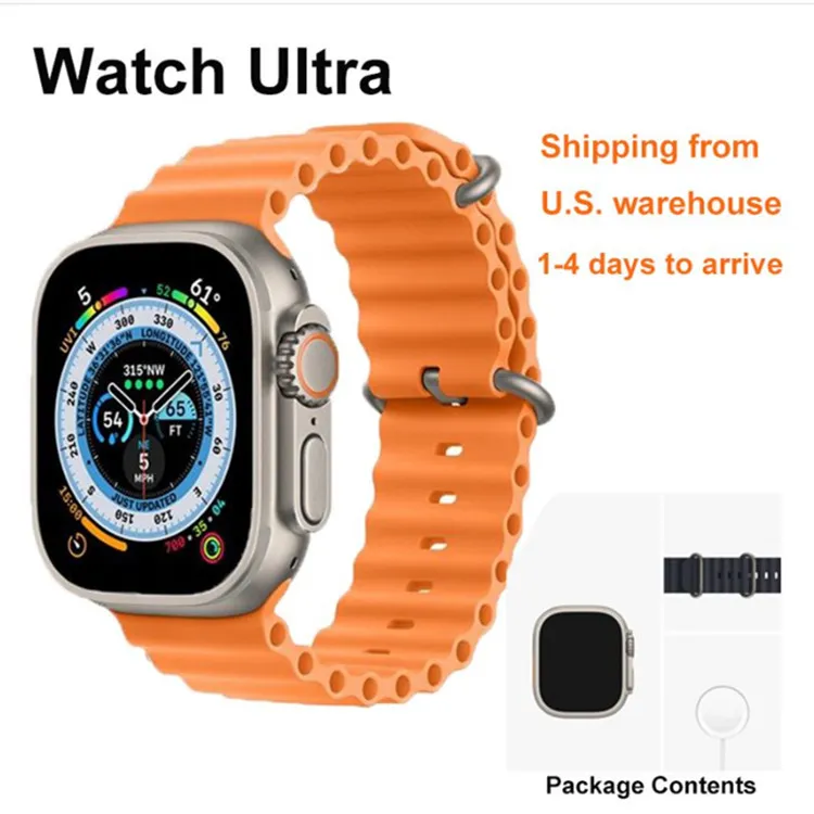 Relógios inteligentes Assista a Ultra Series 8 Iwatch 49mm Strap Strap Smart Smart Sport Watch Wireless Charging Protection Cover Case