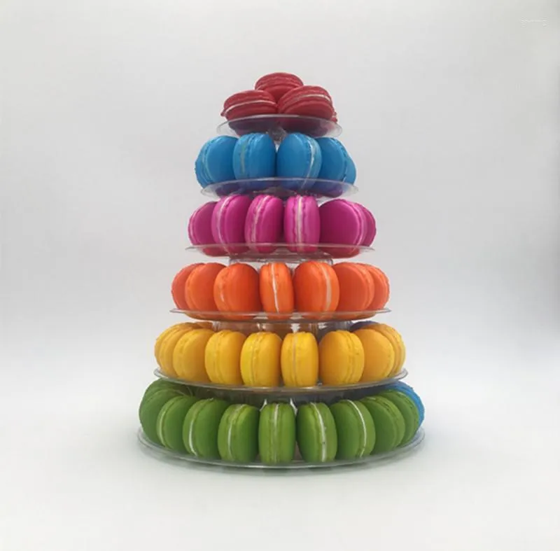 Ustensiles de cuisson 6 niveaux Macaron Tower Macaron Display Cake Stand Décoration Fournitures Baby Shower Fête D'anniversaire Décoration De Mariage