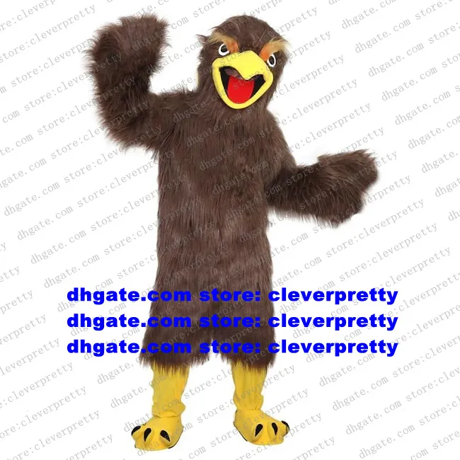 Brown Long Fur Eagle Hawk Mascot Costume Tiercel Falcon Vulture Personagem Ano Novo Party Propaganda ZX596