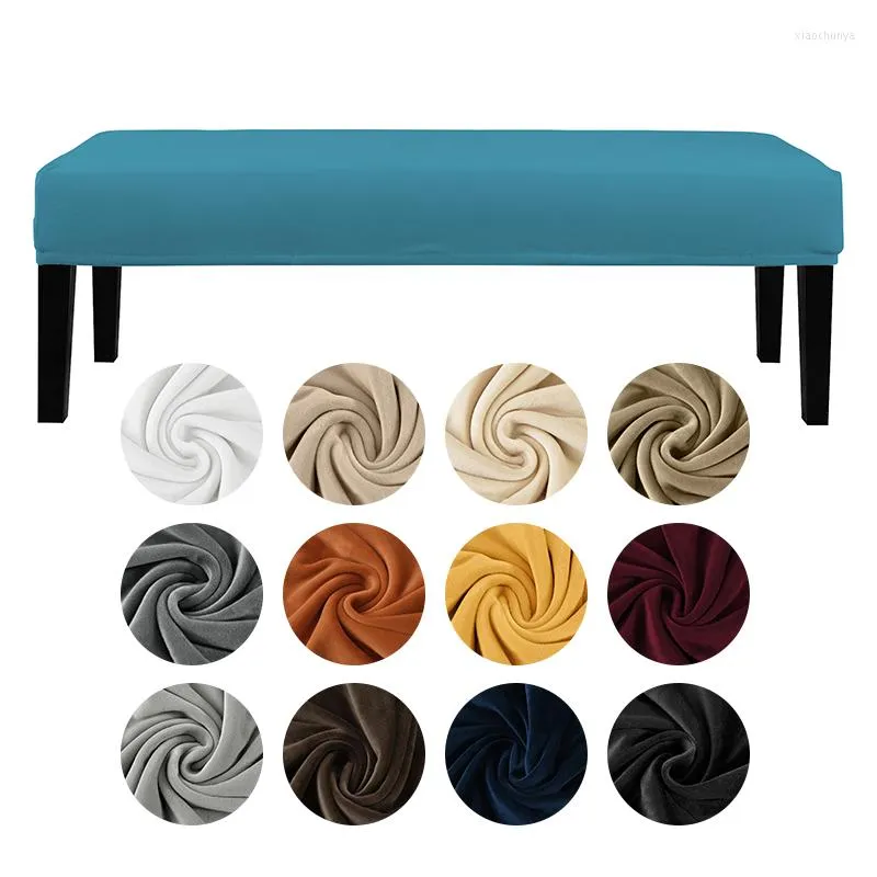 Housses de chaise en tissu velours, housse de piano nordique, élastique, tout compris, rectangulaire, couleur unie, tabouret épais, lavable