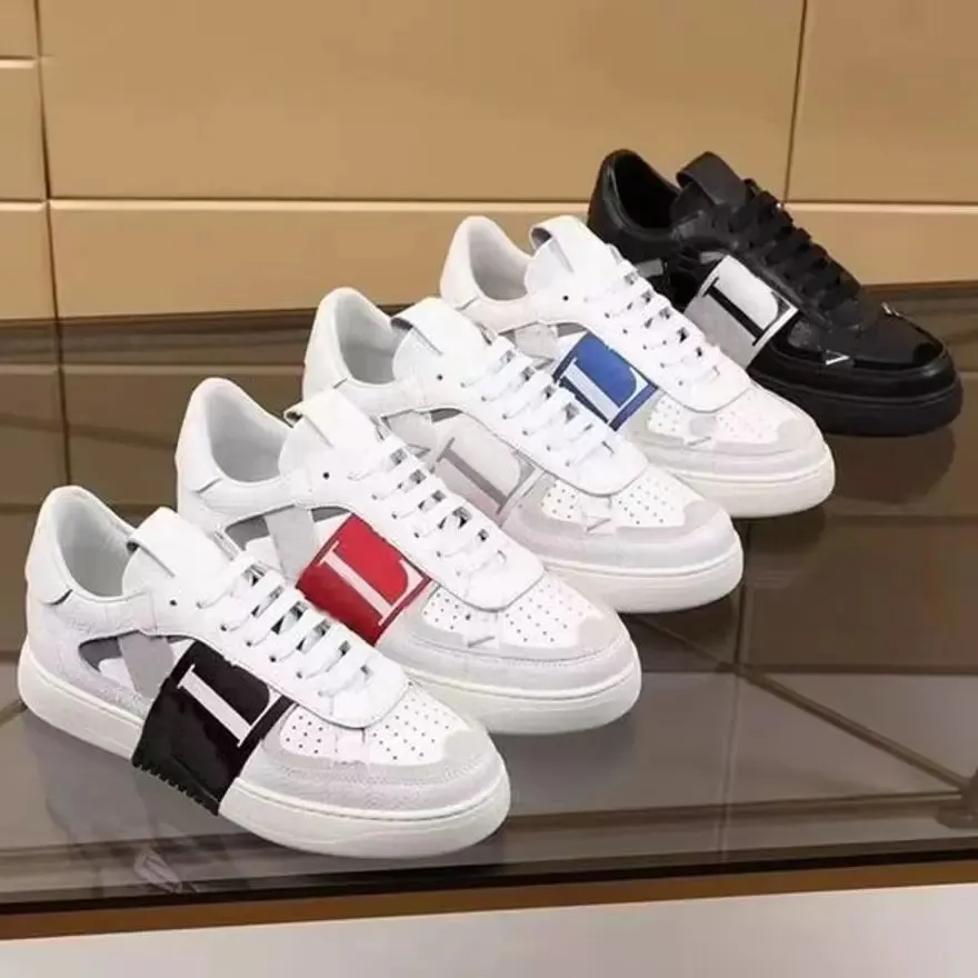 asual Shoes Four Colors Luxury Brand VTN Sneakers Leather Thick Bottom Couple with The Same Casual White Shoes Shoelace Box