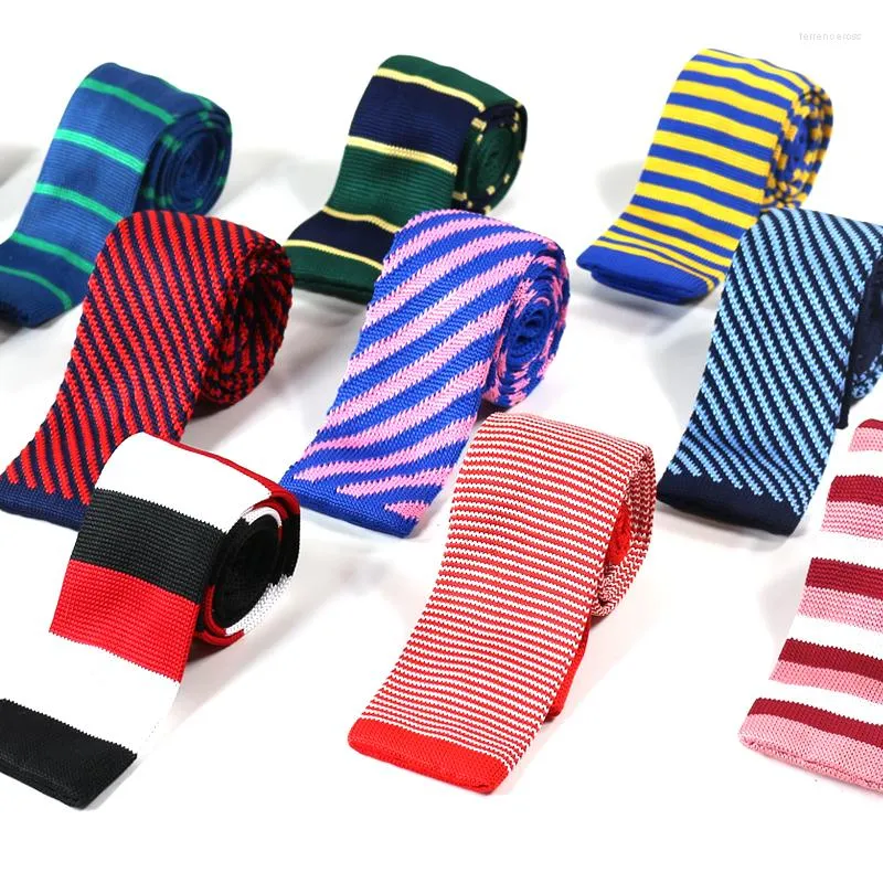 Fliege, gestreift, gestrickt, für Herren, Polyester, gestrickt, für Herren, Party, Business, Marke, handgefertigte Krawatte