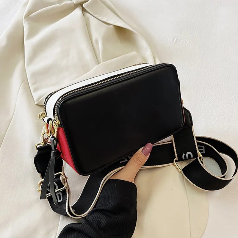 Luxury Crossbody Bags for Women Leather Shoulder Bag Women Wide Straps Bag