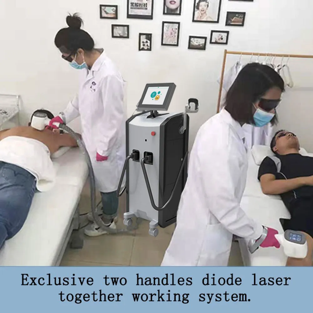 Honkay 1200w Single double handles diode laser hair removal 755 808 1064 diode laser hair removal machine