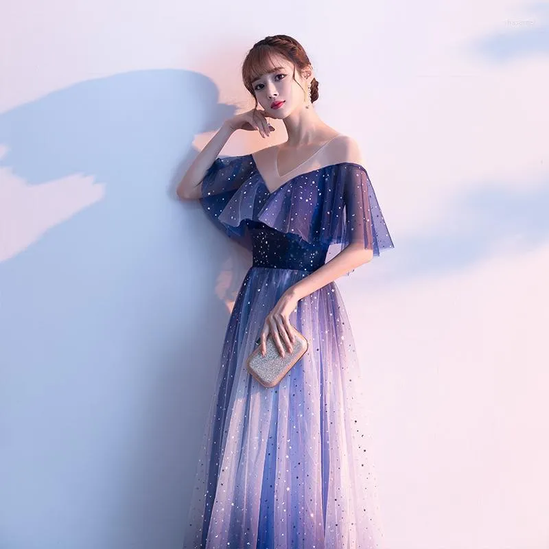 Sky Dresses Dream Fairy Long Gown With Sequined Stars