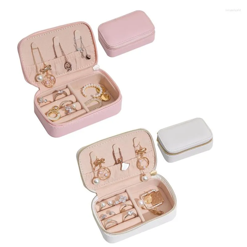Schmuckbeutel Mini Box Reiseveranstalter Halter Tragbarer Koffer mit Aufbewahrung für Ringe Halsketten Praktisch