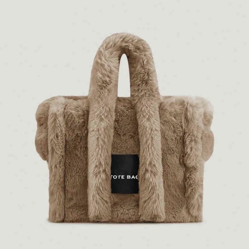 Shoulder Bags Large Tote Bag Luxury Faux Fur Designer Womens Handbag Soft Plush Women Pluffy Crossbody Bags Warm Winter Big Shopper Totes Purses 220906 230806 From 28 24 DHgate