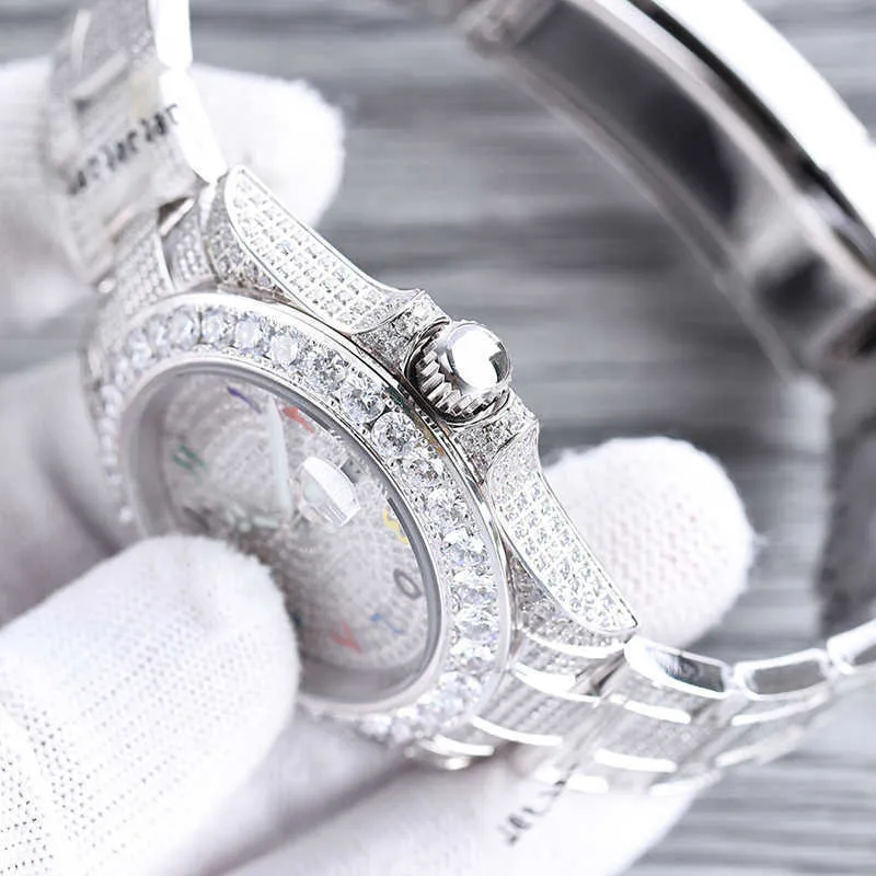 U9QW 2024 Armbanduhren Herren Diamant Uhr 42 MM Automatische Mechanische Uhr Ladi Armbanduhr Montre de Luxe Edelstahl Für Männer Mode Armbanduhr Verschiedene Digitale
