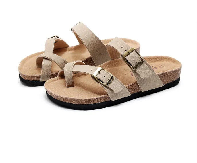 Sandálias de qualidade de praia de verão neutro casual lamelos de fivela de cor sólida sapatos de luxo de luxo tamanho 35-43