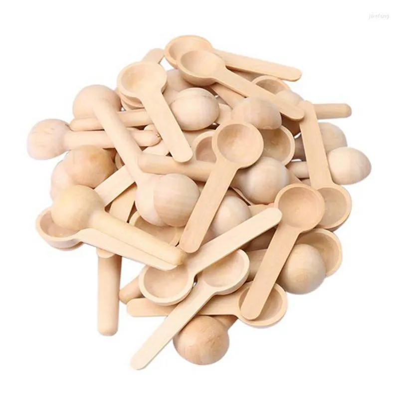 Dinnerware Sets 100Pcs Mini Wooden Home Kitchen Cooking Spoons Tool Salt Seasoning Honey Coffee