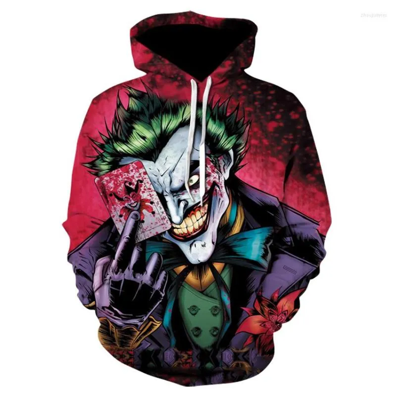 Herrtr￶jor 2022 super clown 3d tryckt hoodie tjock huva jacka kvinnors harajuku stil unisex topp