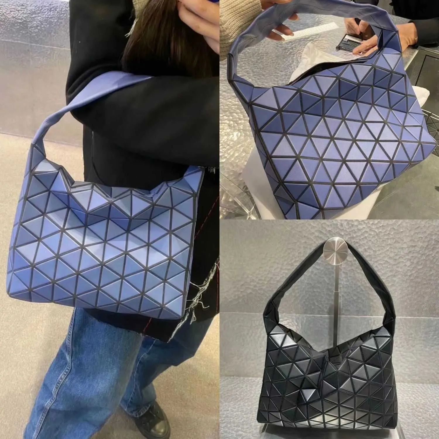 bao designer Isseyss tote Miyake bag New Japanese Mitsubishi Alva Geometric Lingge One Shoulder Underarm Womens Bag Premium Leather Casual NV7Q