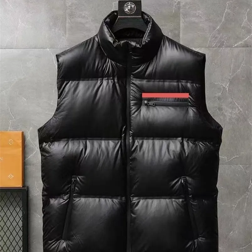 Piumino da uomo Parka nero Piumino Gilet Autunno Inverno Uomo Colletto alla coreana Cappuccio nascosto Anatra impermeabile Gilet senza maniche ZN162 221110