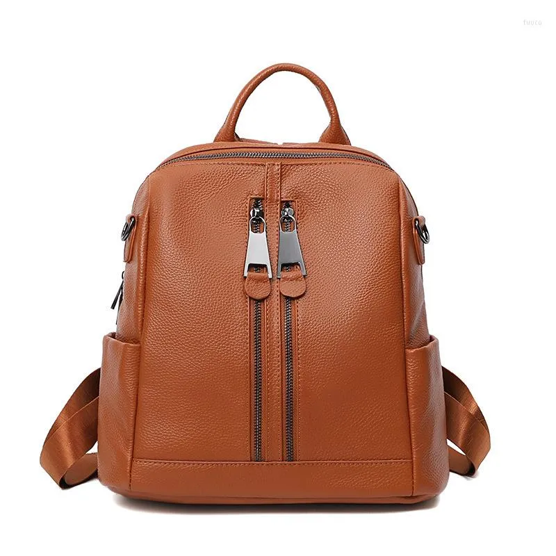 Backpack Luxury Cow Leather Women Backpacks For Mochilas Para Mujer Shoulder Bag Girls Travel Sac Femme Mochila School Bags