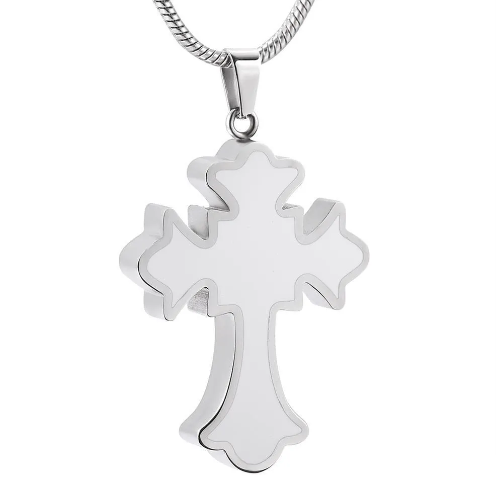 Pendentif Colliers Design à la mode Memorial Ash Keepsake Pendentif Croix Urne pour animaux de compagnie Cendres funéraires Cercueil Tenir Bijoux de mode232M Dhle6