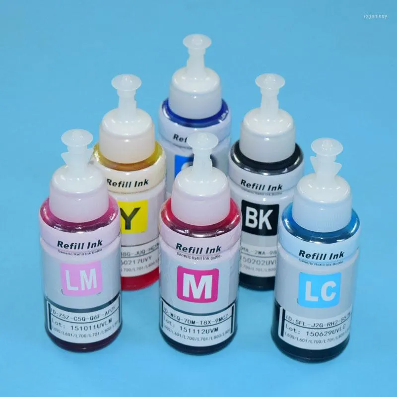 Kits de recharge d'encre 6 couleurs, 70 ml/bouteille, Kit de teinture à base d'eau pour imprimante L600 L601 L700 L701 L800 L801 L850 L860 L1800 L805