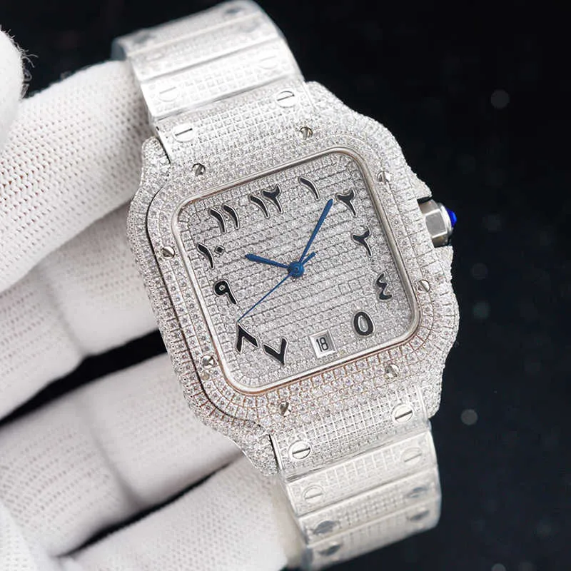 2023WRISTWATCHES Heren Mechanisch horloge 40 mm Diamant horloge Saffier Stalen stalen riem polshorloge cadeau Montre de Luxe Life waterdicht