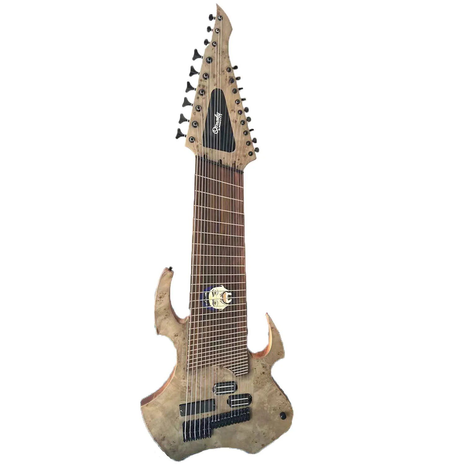 Instrument de musique Burl Flame Top Guitare électrique haute qualité Basse électrique 18 cordes Acajou Xylophone Corps Touche en bois de rose 6 cordes