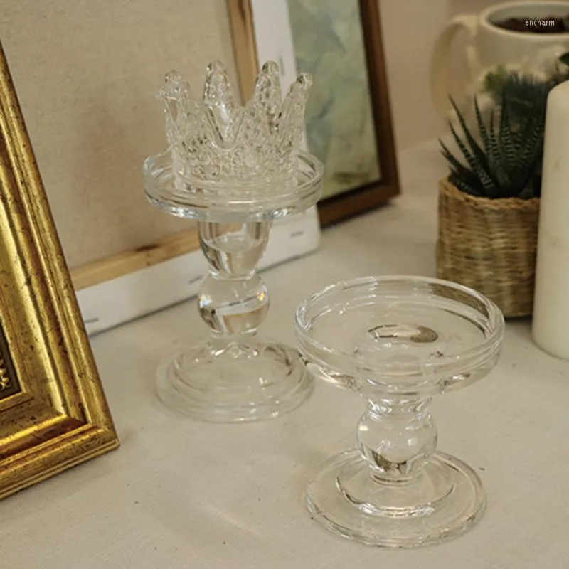 Titulares de vela Clear Glass Tealight 3.46/ 4.52/ 5.51 em suporte ideal para festas de castaio para festas de casamento