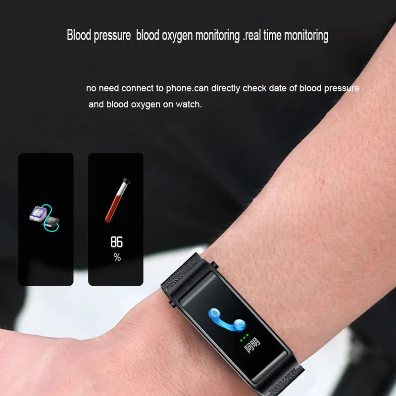 جديد 2022 Bluetooth Smart Bracelet Smart Wristbands Men Women Reepable Sports 2 in 1 Wristbands Touch Screen Call Band for iOS Android